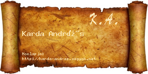 Karda András névjegykártya